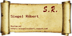 Siegel Róbert névjegykártya