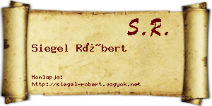 Siegel Róbert névjegykártya