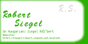 robert siegel business card